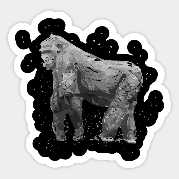 Gorilla - Silverback King of the Jungle Sticker by Shirtbubble